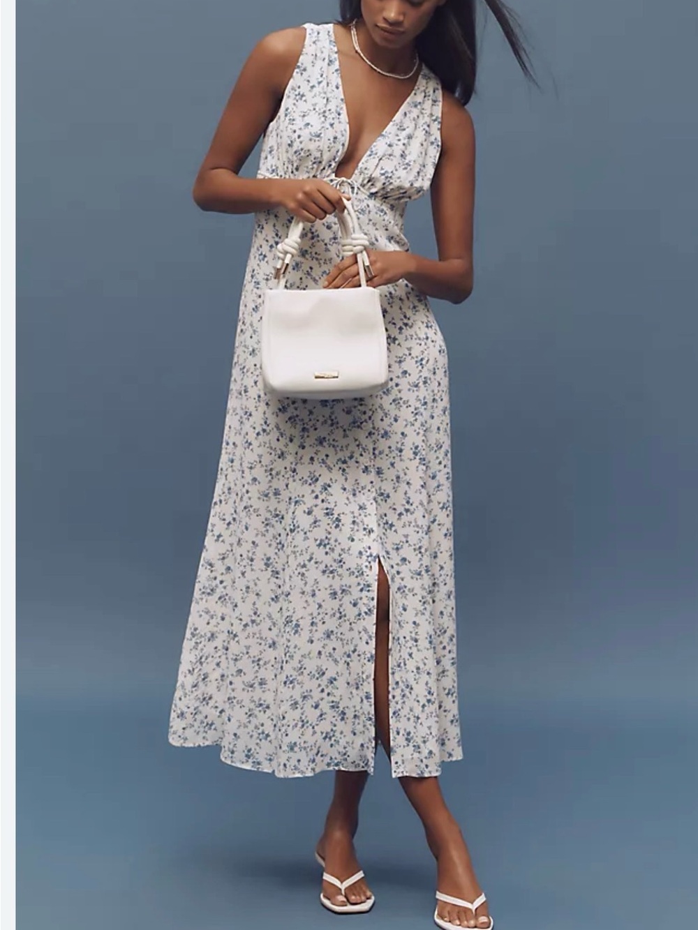 Reformation Ceara V-Neck Midi Dress